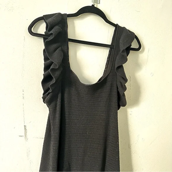 Anthropologie Ruffled Pointelle Crocheted Mini Dress - Picture 2 of 3